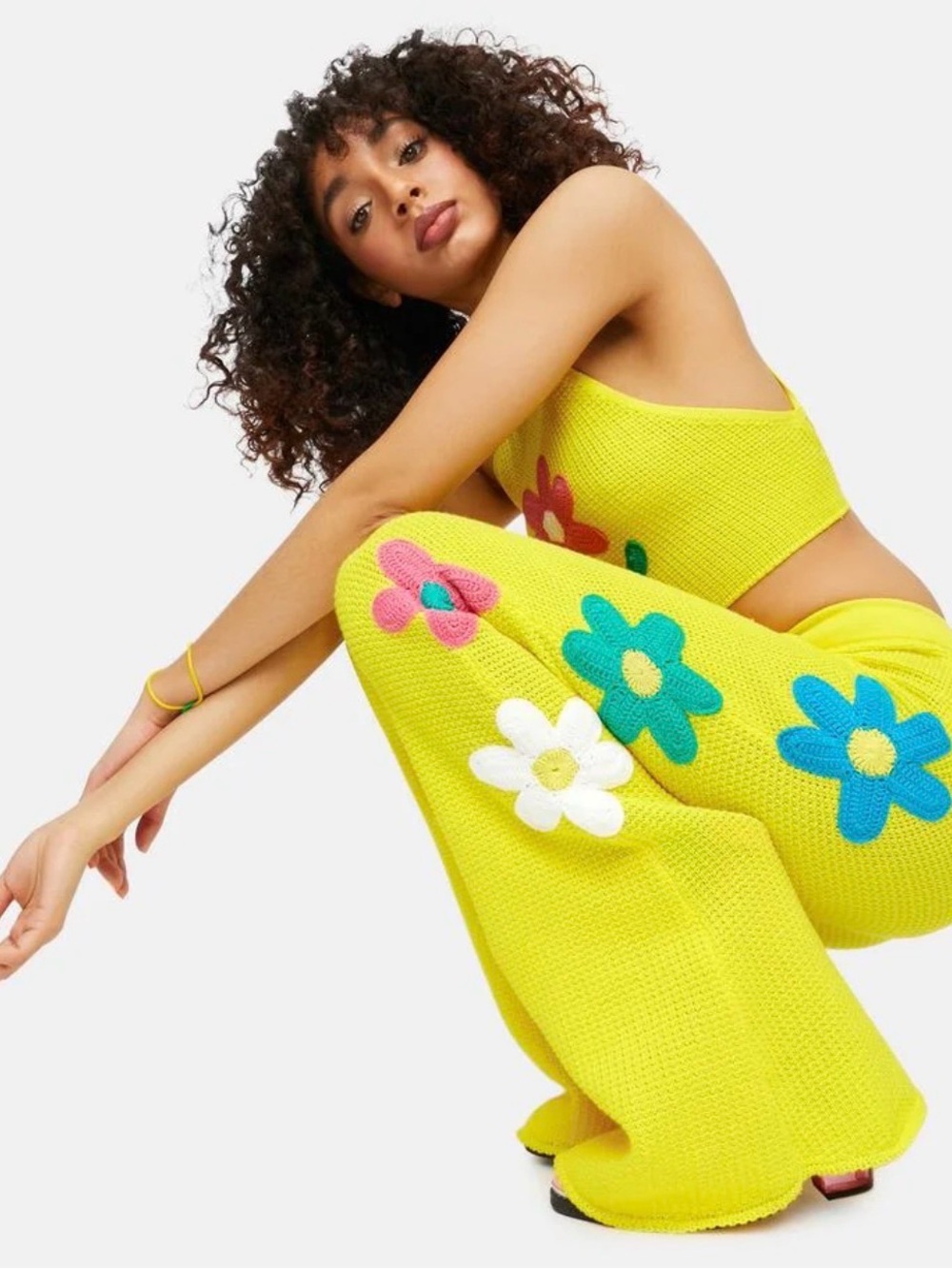 dELiA*s Yellow Crochet Floral Two-Piece Set
